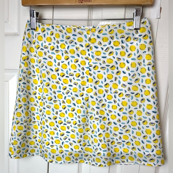 PRINCESS POLLY Positano Lemon Fruit Mini Skirt White Yellow Green Novelty Short - Picture 5 of 9